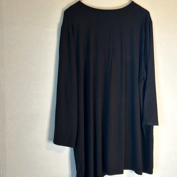 3/$25 J Jill Wearever Collection V Neck 3/4 Sleeve Black Casual Top. Size 2X - Picture 2 of 12